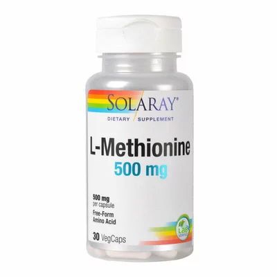 L-Methionine 500mg, Solaray, 30 capsule, Secom