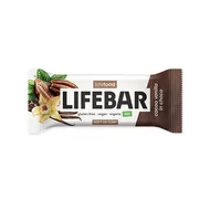 Lifebar baton cu cacao si vanilie in ciocolata raw bio 40g - PRET REDUS