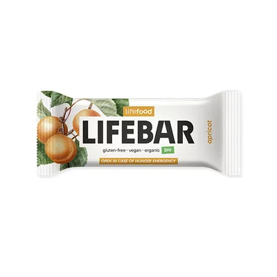 Lifebar baton cu caise, raw, bio, 40g, Lifefood