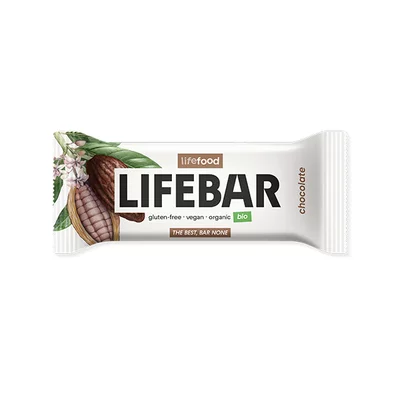Lifebar baton cu ciocolata, raw, bio, 40g, Lifefood