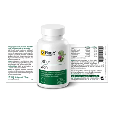Liver Function - complex pentru sanatatea ficatului 550g 60 capsule 33g Raab