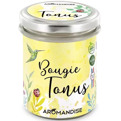 Lumanare parfumata naturala Tonus, vegana, 150g Aromandise