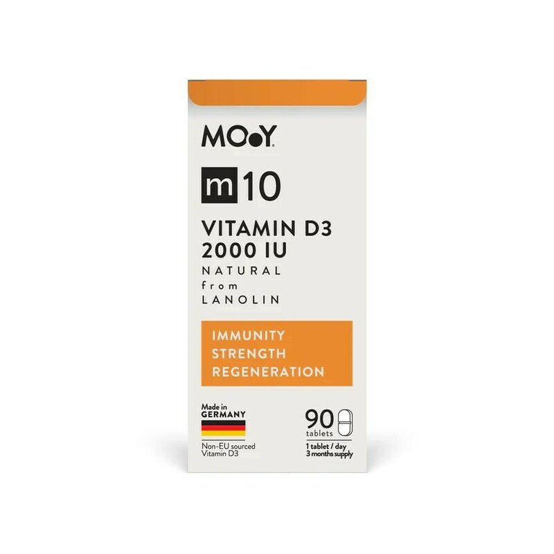 m10 Natural Vitamin D3 2000 IU from lanolin, 90 tablete, 45 g, natural, Molecules of Youth