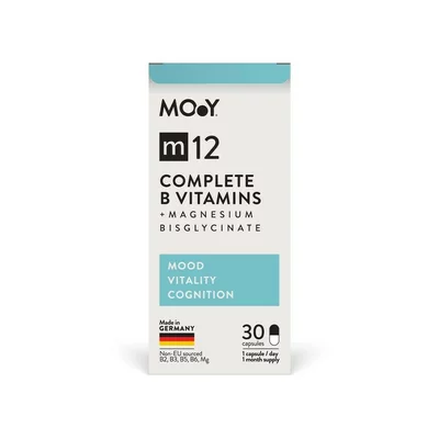 m12 Complete B Vitamins + Magnesium Bisglycinate, 30 capsule, 19,83 g, natural, Molecules of Youth