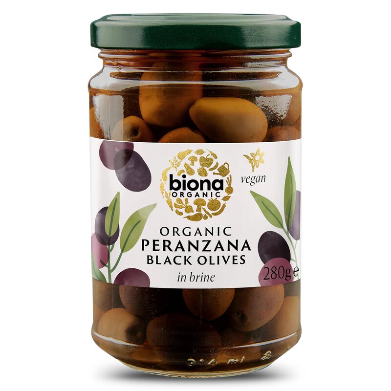 Masline negre Peranzana in saramura, bio, 280g, Biona