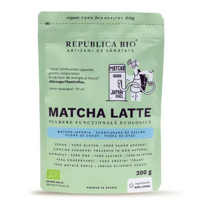 Matcha Latte, pulbere functionala, ecologica, 200g, Republica BIO