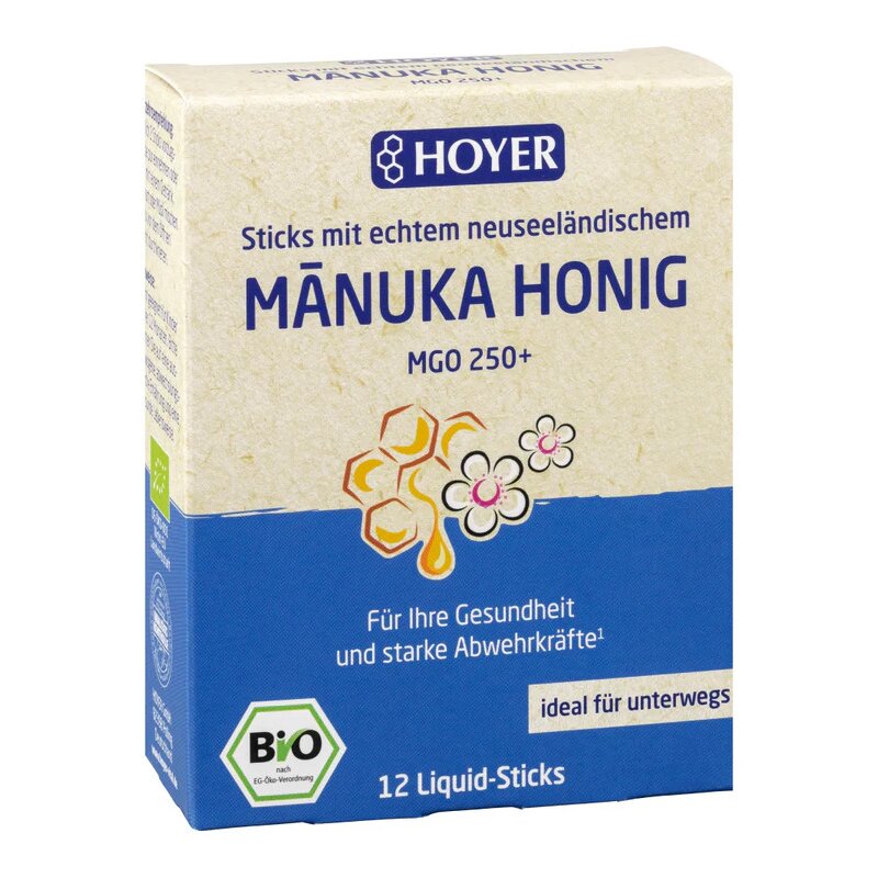 Miere de Manuka in doze MGO 250+ bio, 12dz x 8g, Hoyer