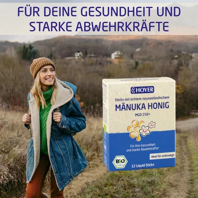Miere de Manuka in doze MGO 250+ bio, 12dz x 8g, Hoyer