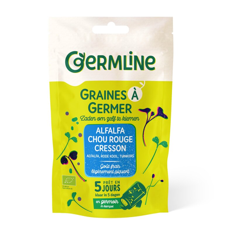 Mix alfalfa, creson, varza rosie pentru germinat bio 150g Germline
