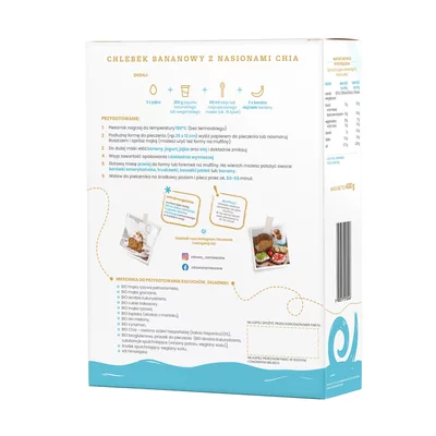 Mix pentru Banana Bread cu seminte de chia, bio, 400g, Zdrowo Namieszane