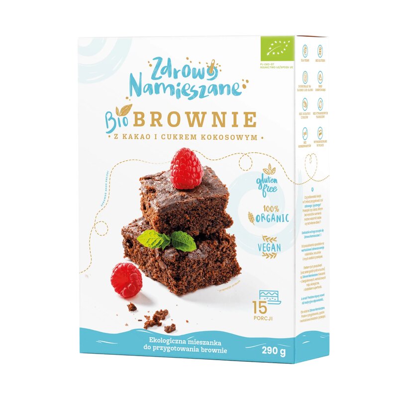 Mix pentru brownies cu cacao si zahar de cocos, bio, 290g, Zdrowo Namieszane