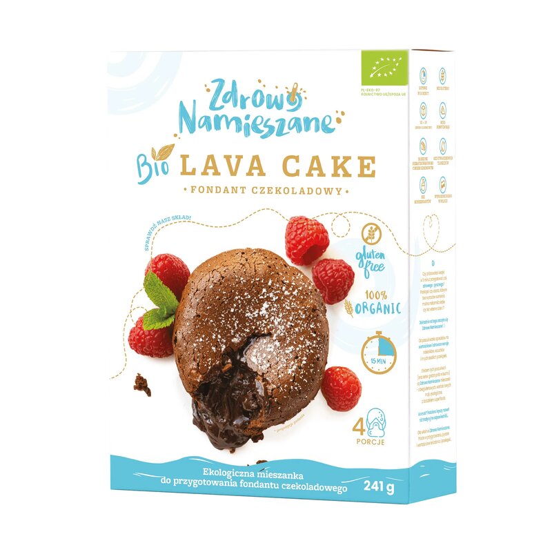 Mix pentru Lava Cake cu fondant de ciocolata, bio, 241g, Zdrowo Namieszane