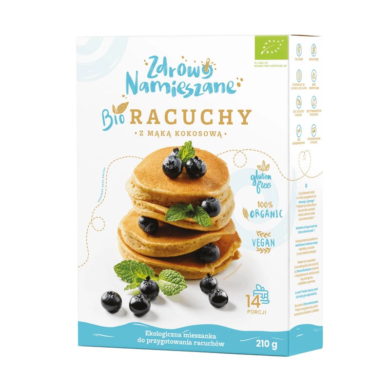 Mix pentru pancakes cu faina de cocos, bio, 210g, Zdrowo Namieszane