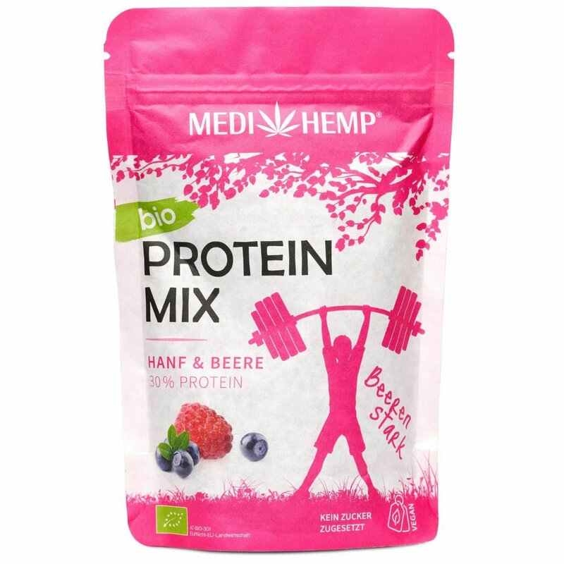 Mix proteic din canepa cu fructe, bio, (30% proteine), 200g, Medihemp