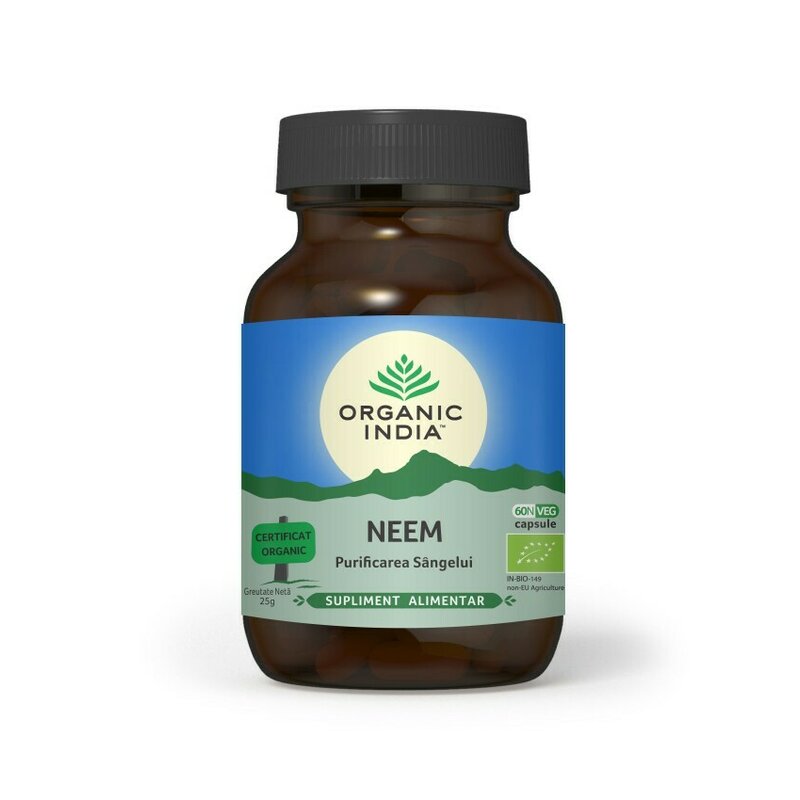 Neem | Antibiotic si Antifungic Natural, eco, 60 cps, Organic India