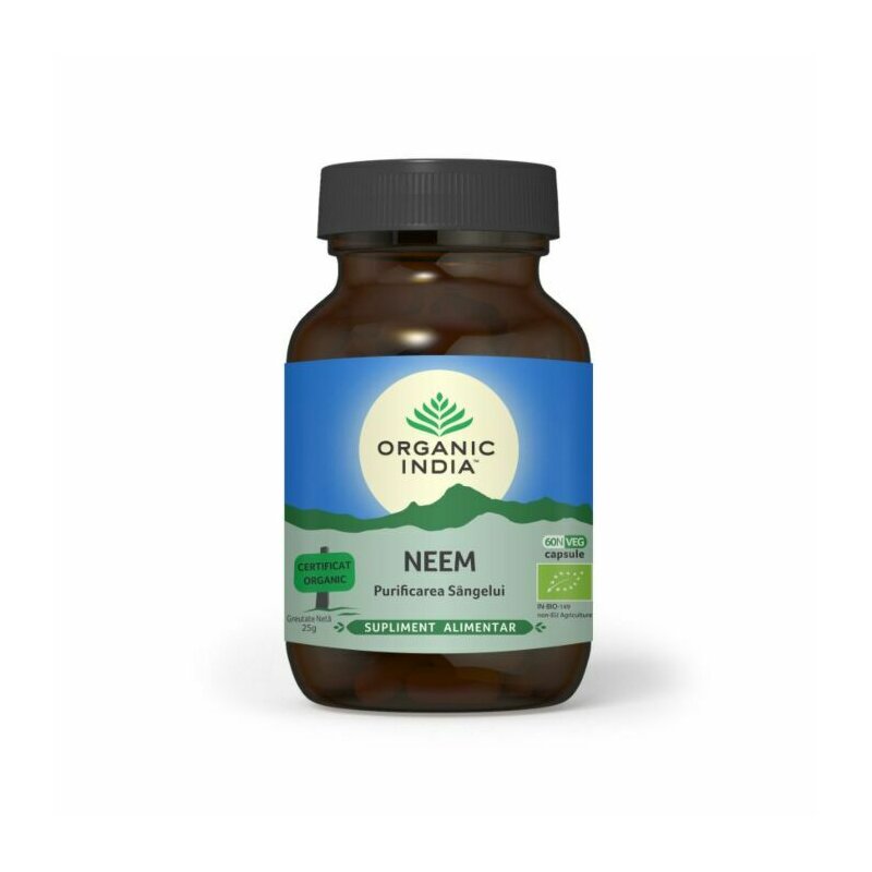 Neem | Antibiotic si Antifungic Natural, eco, 60 cps, Organic India