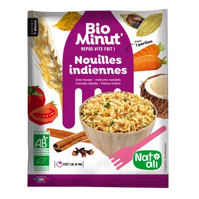 Noodle instant in stil indian, bio, 80g, Nat-ali
