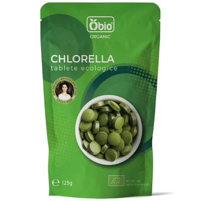 Chlorella organica TABLETE, 125g - Obio PRET REDUS