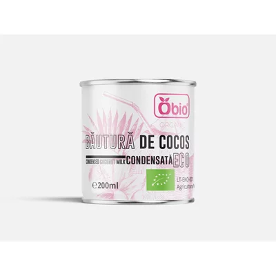 Bautura de cocos condensat bio 200ml Obio PRET REDUS