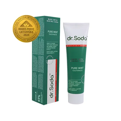 Pasta de dinti cu bicarbonat de sodiu Pure Mint, 100ml, Dr.Soda