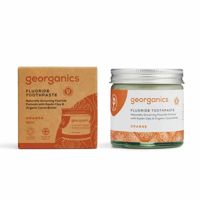 Pasta de dinti minerala, ORANGE cu fluor natural, 60ml, Georganics