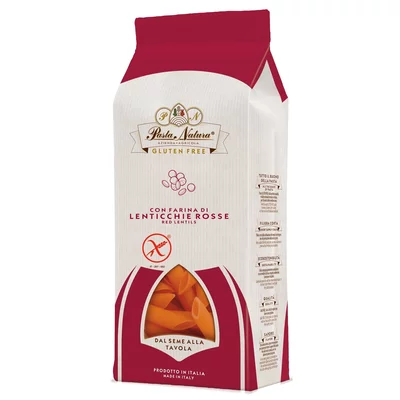 Penne din linte rosie bio fara gluten 250g Pasta Natura PRET REDUS