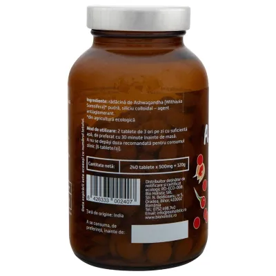 Ashwagandha bio 240 tablete 120g Obio