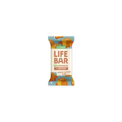 Baton proteic de ovaz cu caramel sarat, bio, 40g, Lifebar