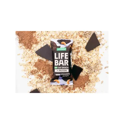 Baton proteic de ovaz cu ciocolata, bio, 40g, Lifebar