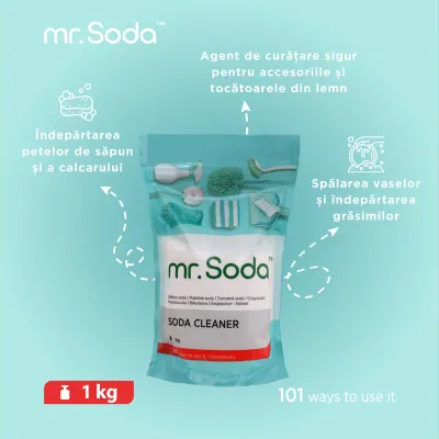 Bicarbonat de sodiu pentru curatat 1kg Mr. Soda