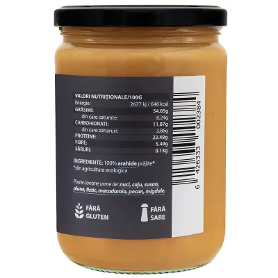 Crema de arahide smooth bio 500g Obio