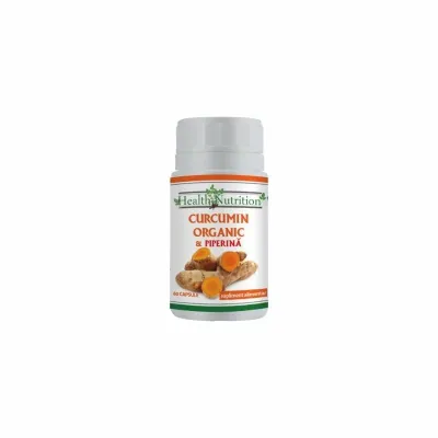 Curcumin Organic + Piperina, 60 capsule, Health Nutrition