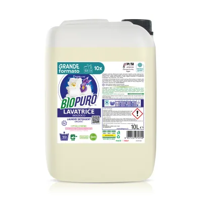Detergent pentru rufe albe si colorate cu iris si orhidee hipoalergen ecologic 10l Biopuro