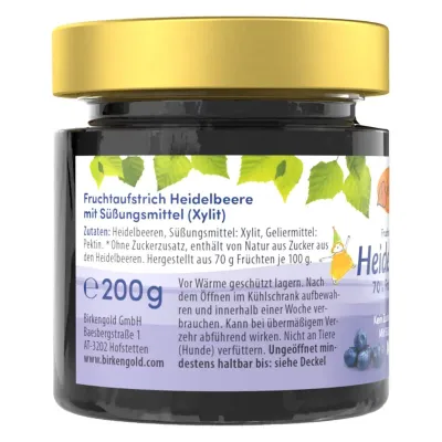 Gem de afine indulcit cu xylitol 200g Birkengold