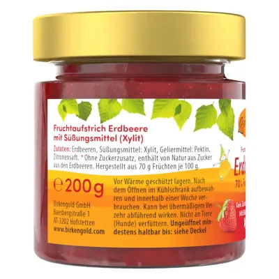 Gem de capsuni indulcit cu xylitol 200g Birkengold