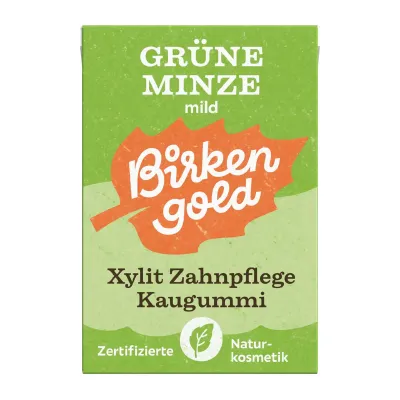 Guma de mestecat cu aroma usoara de menta indulcita cu xylitol 20 drajeuri 28g Birkengold