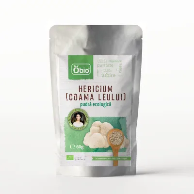 Hericium (coama leului) pudra bio 60g Obio