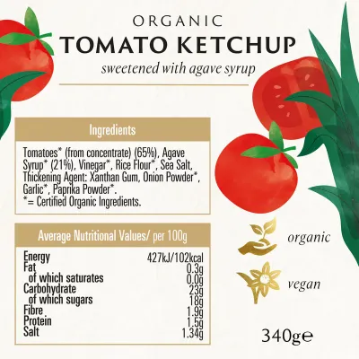 Ketchup cu sirop de agave bio 340g Biona