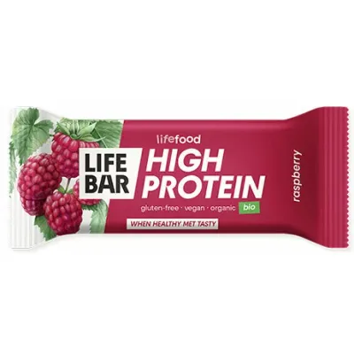 Baton proteic cu zmeura bio 40g Lifebar
