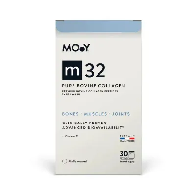 m32 Colagen hidrolizat bovin premium, dovedit clinic, articulatii, 10.000mg tip I si III, fara aroma, 30 portii, 303 g, natural, Molecules of Youth