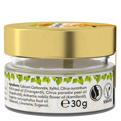 Pasta de dinti pudra cu portocale 30g Birkengold