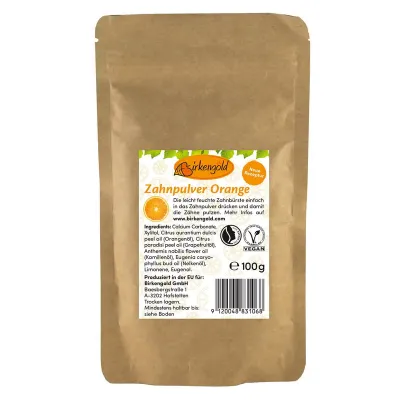 Pasta de dinti pudra cu portocale 100g - refill Birkengold
