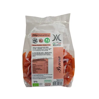 Penne din linte rosie bio 250g Marchesato