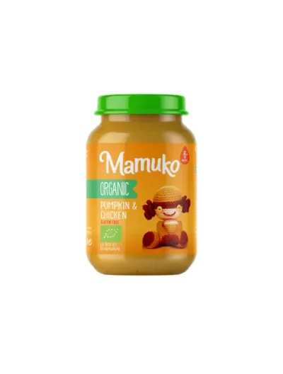 Piure de dovleac cu pui bio 6+luni 190g Mamuko
