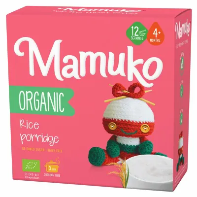 Porridge din orez bio, 4+ luni, 200g Mamuko PRET REDUS