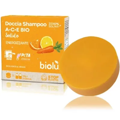Sampon si gel de dus solid cu vitamina A, C, E ecologic 55g Biolu