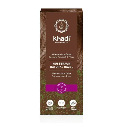 Vopsea de par naturala, SATEN NUCA, 100gr, Khadi