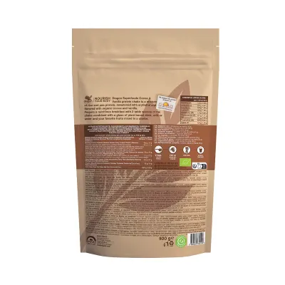 Shake proteic cacao si vanilie bio 500g Dragon Superfoods