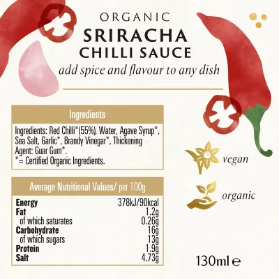 Sos de chilli Sriracha bio 130ml Biona