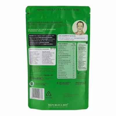 Spirulina, pulbere ecologica pura Republica BIO, 125g